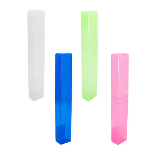 porta cepillo individual compacto en colores surtidos con diseño alargado y tapa protectora