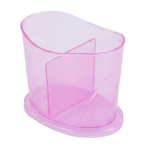 organizador multiusos plástico con divisiones internas color rosado de 15 x 12.5 cm