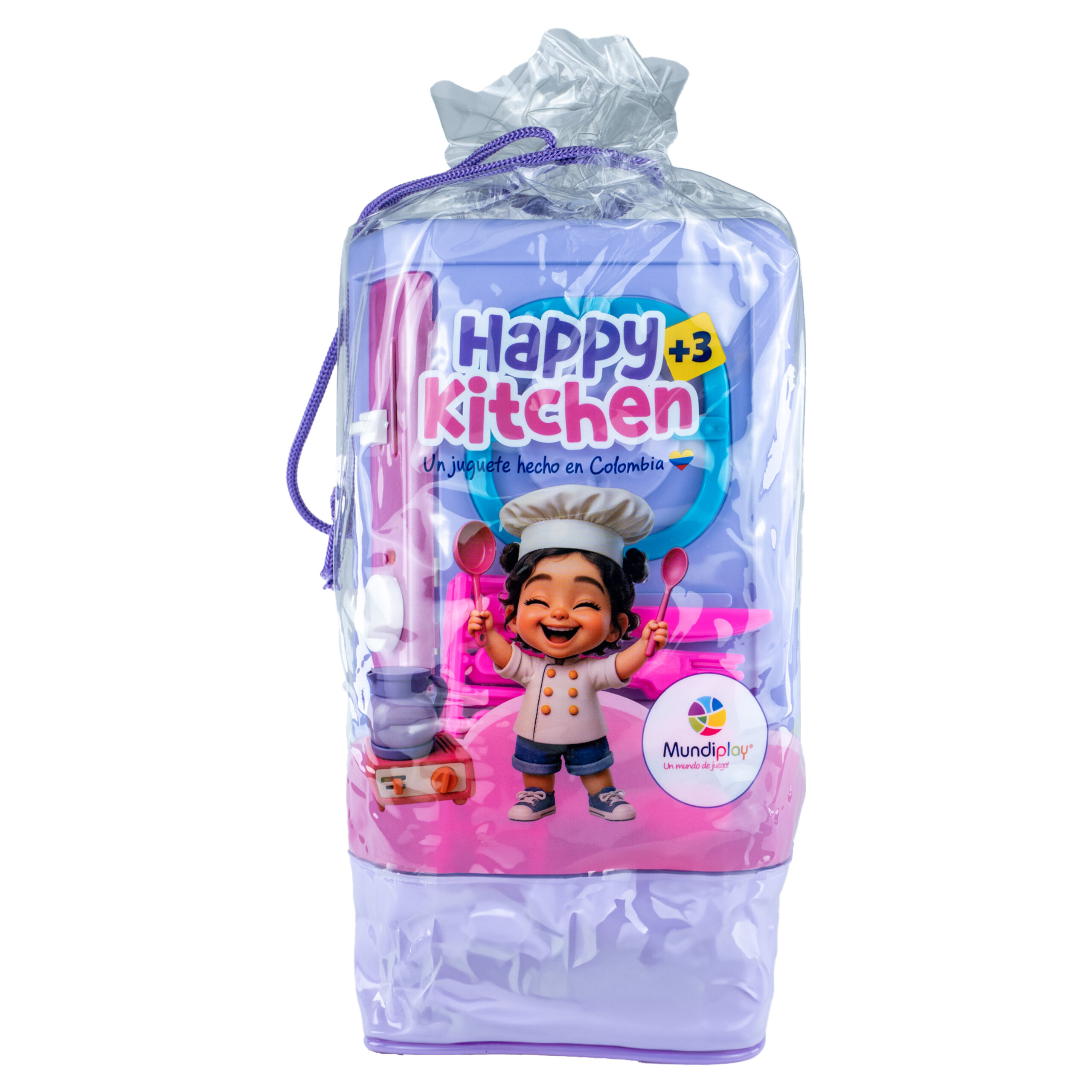 Set de cocina infantil Happy Kitchen Tula con utensilios, vajilla y tetera de plástico resistente.